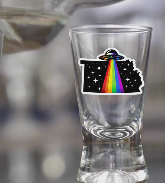 PRIDE Kansas Shot Glass