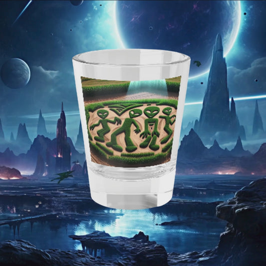 Alien Crop Circles Shot Glass