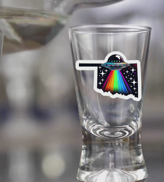 PRIDE Oklahoma Shot Glass