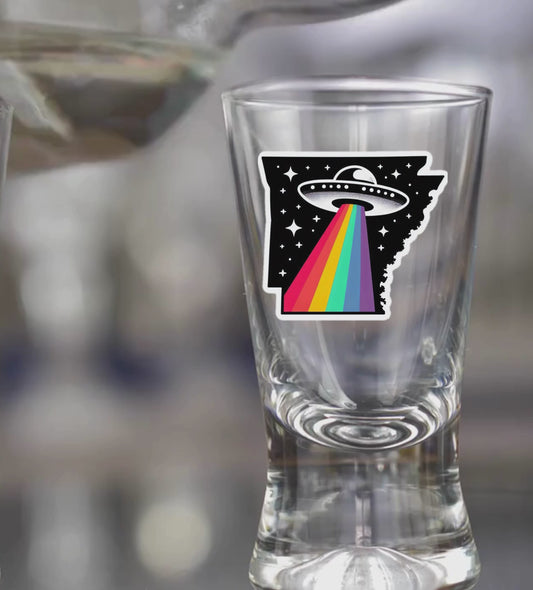 PRIDE Arkansas Shot Glass