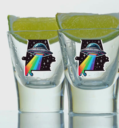 PRIDE Alabama Shot Glasses
