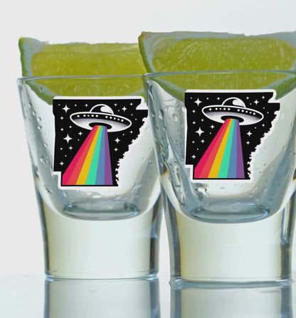 PRIDE Arkansas Shot Glass