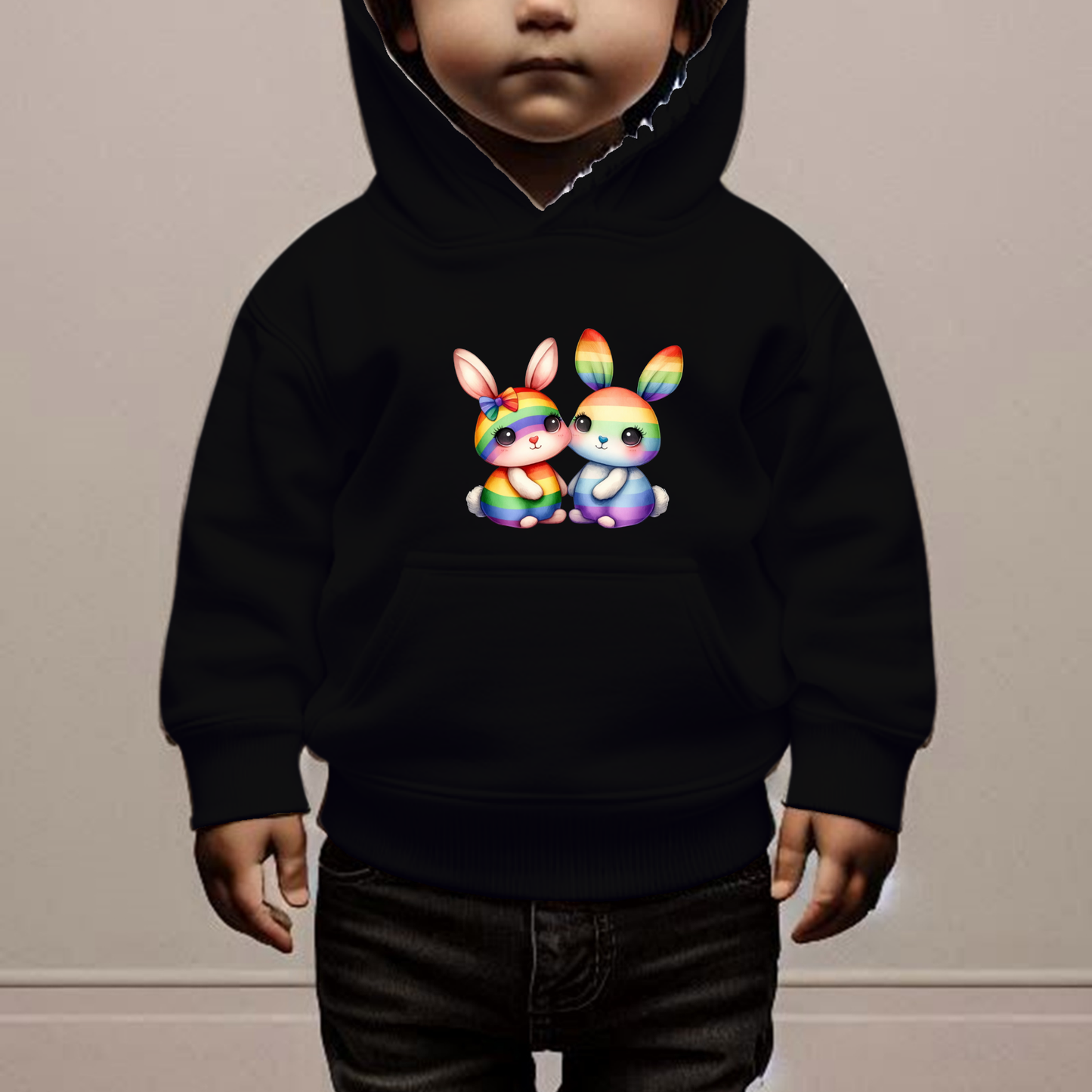 Rainbow Rabbits Toddler Hoodie