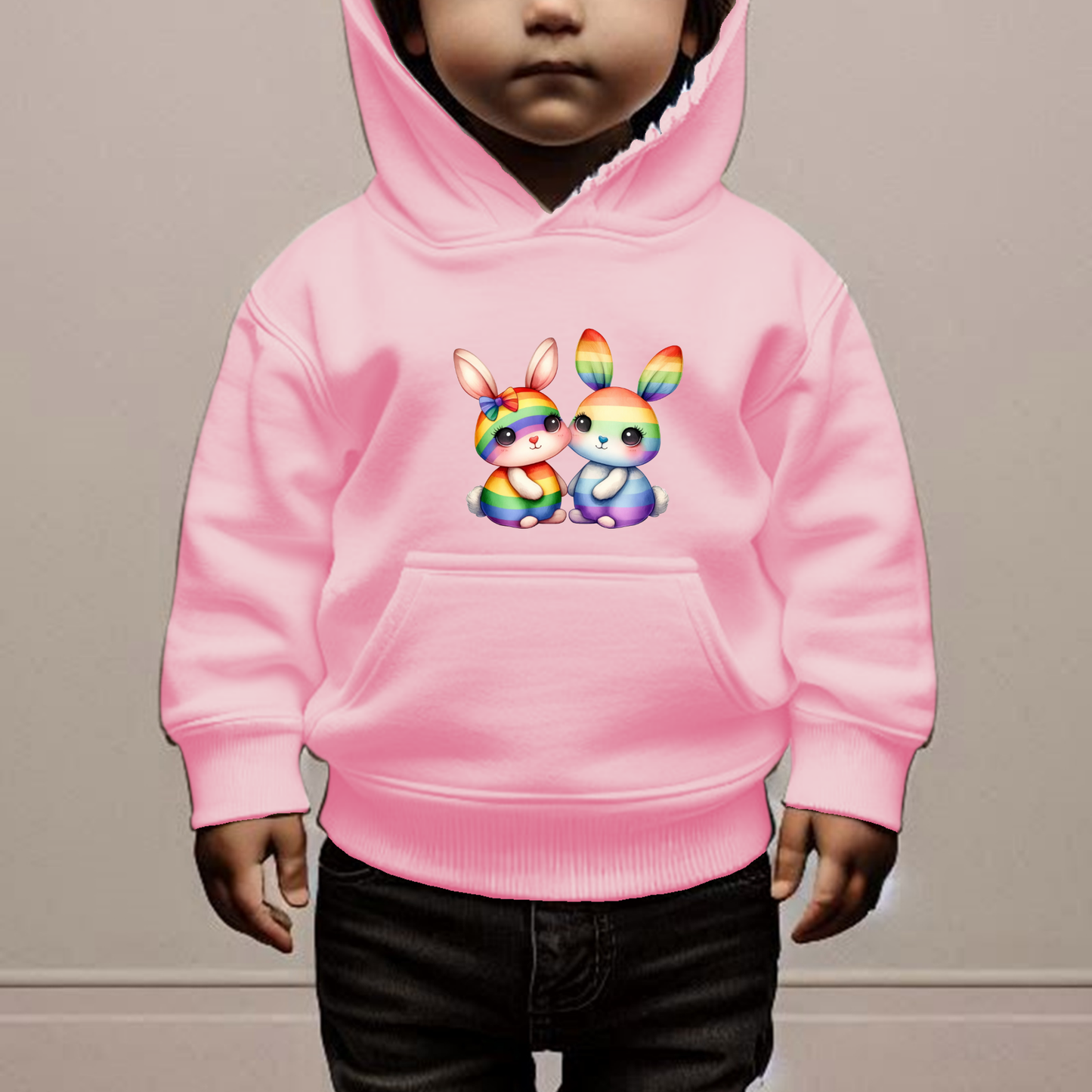 Rainbow Rabbits Toddler Hoodie