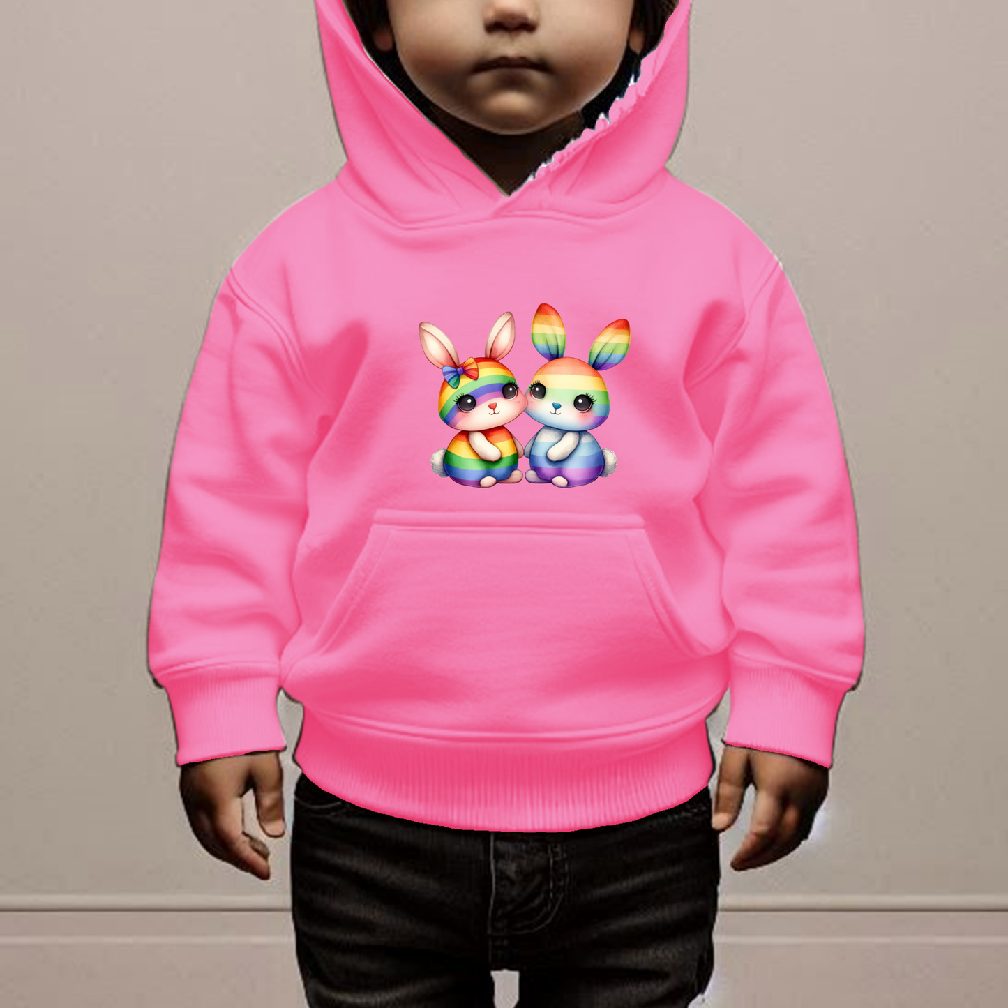 Rainbow Rabbits Toddler Hoodie