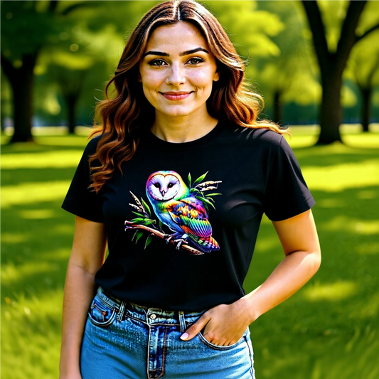 Barn Owl: Rainbow Animals T-Shirt Collection