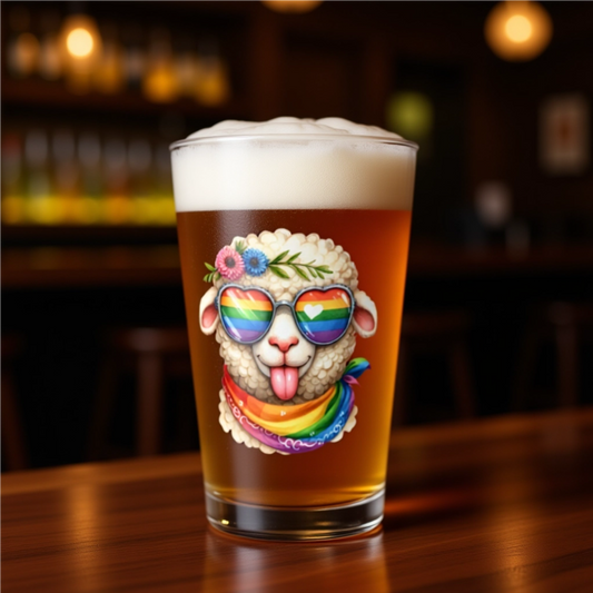 Pride Pint Glass-Sheep