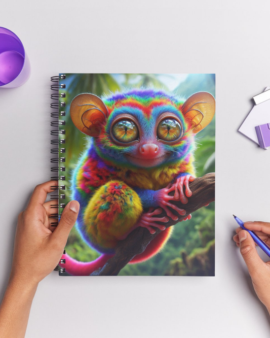 Spiral Notebook - Rainbow Tarsier (ruled)